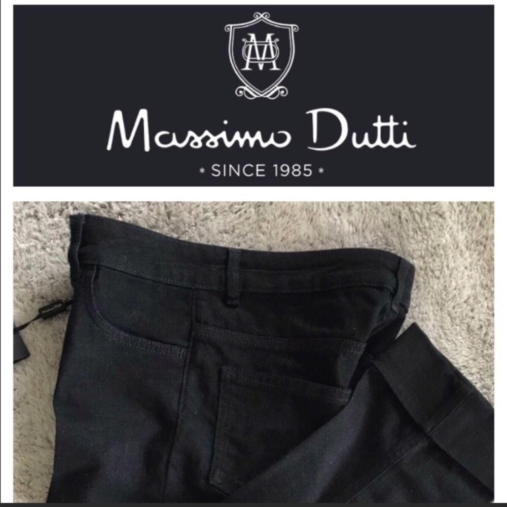 Massimo Dutti cuffed black jeans